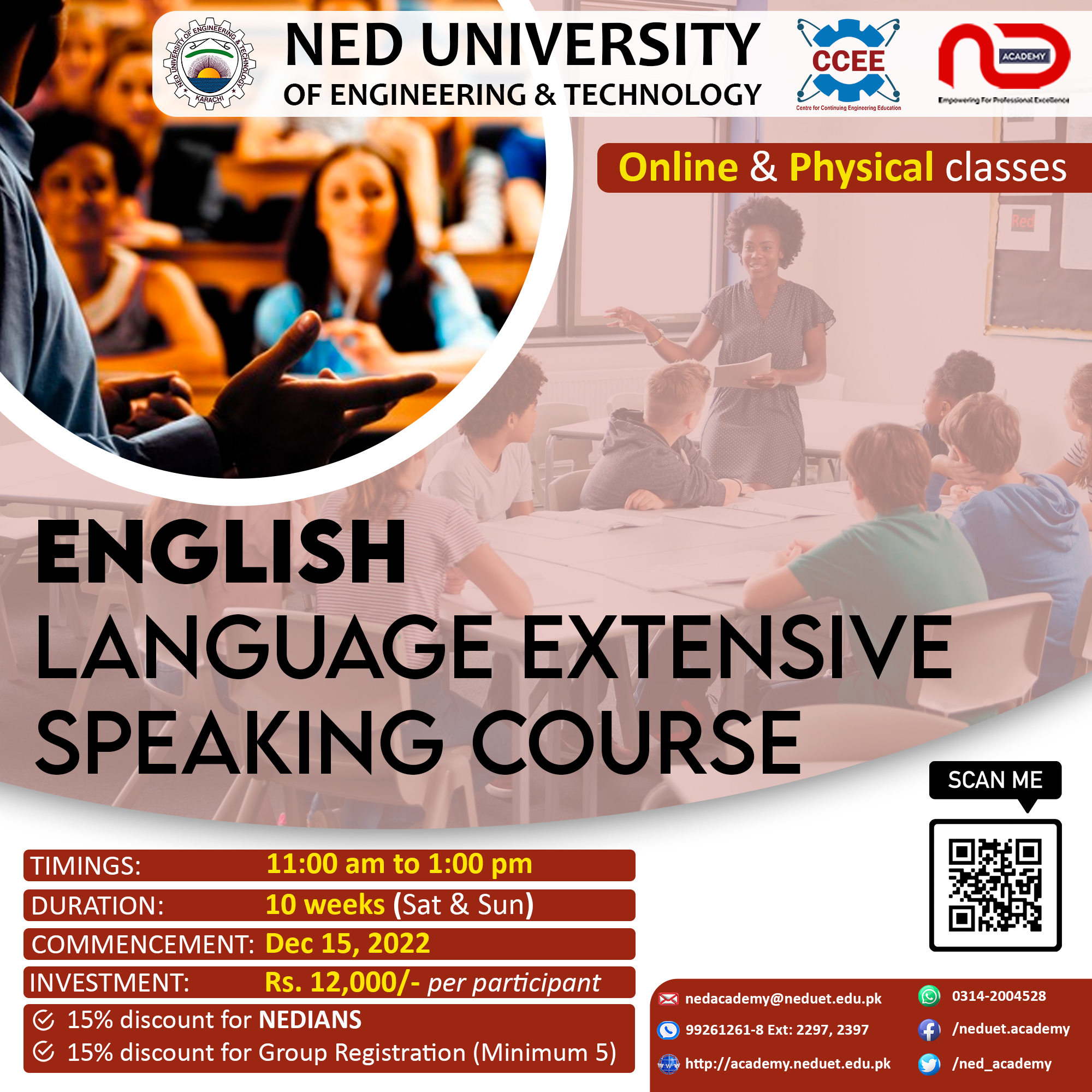 English Language Extensive Speaking Course NED Academy CCEE CMPP